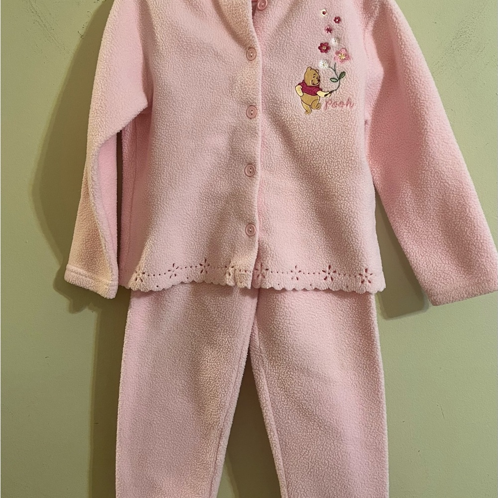 Vintage Embroidered Winne the Pooh Fleece Set 5T RARE
